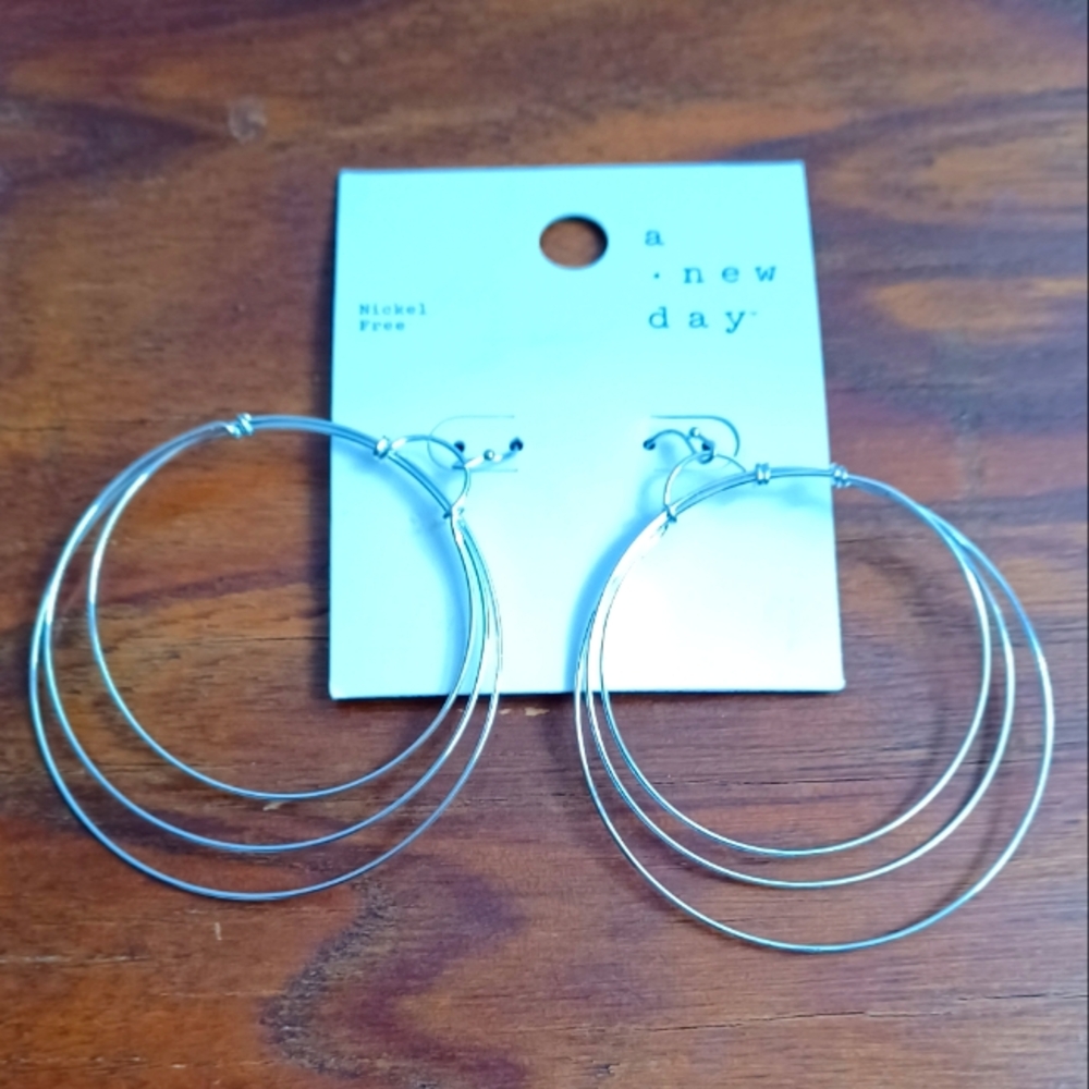 A NEW DAY WIRE CIRCLES DANGLE EARRINGS